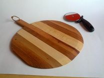 Multi Wood Pizza Paddle & Cheese Board 1 small