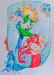 Astrological Sign In Art Nouveau Style Watercolor Painting 3 small