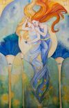 Astrological Sign In Art Nouveau Style Watercolor Painting 4 small