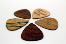 Handmade Wood Guitar Picks 3 small