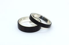 Wood And Silver Custom Rings, Gift Engagement Anniversary Wedding 2 small
