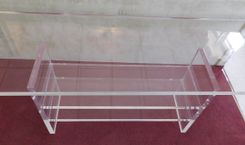 Acrylic Console Entertainment Center With Shelves - Thick Acrylic Look - Hand Crafted Made To Order 4 small