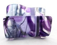 Fused Glass Business Card Holder - Amethyst Twist 2 small