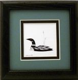 Loons - Quilled Loon And Baby Miniature Wall Art Framed 3 small