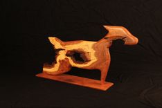 Dog Carved From  Wood 2 small