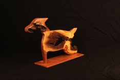Dog Carved From  Wood 3 small