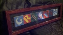 Framed Name On Canvas Heirloom Quality Solid Wood Walnut, Cherry Or Cedar Shadow Box 1 small