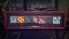Framed Name On Canvas Heirloom Quality Solid Wood Walnut, Cherry Or Cedar Shadow Box 2 small