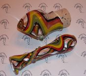 Rasta Chillum Pipe And Jar Set Austin, Tx - Happy Hollow Glass 4 small