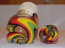 Rasta Chillum Pipe And Jar Set Austin, Tx - Happy Hollow Glass 1 small