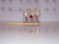2 Nano Glass Oil Bho Vials - Teeny Jars With Cork - Happy Hollow Glass 2 small