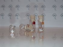 2 Nano Glass Oil Bho Vials - Teeny Jars With Cork - Happy Hollow Glass 3 small
