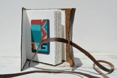 Leather Bound Handmade Western Journal Bandana Rodeo Bull Hide Copper Diary Watercolor Art Notebook 4 small