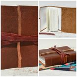 Handmade Leather Bound Travel Adventure Journal Diary Western Ledger 4 small
