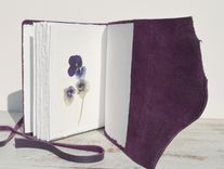 Handmade Leather Bound Pressed Flower Journal Purple Travel Diary Art Notebook 1 small