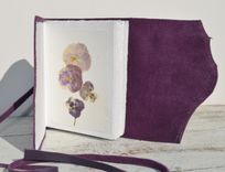 Handmade Leather Bound Pressed Flower Journal Purple Travel Diary Art Notebook 4 small