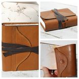 Leather Journal Handmade Pocket Travel Gift Diary Watercolor Art Notebook 3 small