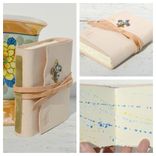 Leather Bound Handmade Journal Vintage Fleur De Lis Diary Mardi Gras Travel Watercolor Art Notebook 3 small