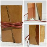 Personalized Leather Journal Bound Handmade Diary Travel Silkscreen Art Notebook Engraved Leather 3 small