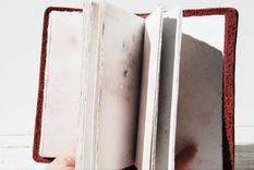 Personalized Handmade Red Leather Engraved Bound Journal Watercolor Pocket Art Mini Notebook Diary 5 small