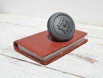 Personalized Handmade Red Leather Engraved Bound Journal Watercolor Pocket Art Mini Notebook Diary 1 small