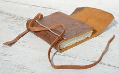 Personalized Leather Journal Engraved Bound Handmade Pocket Journal Mini Travel Copper Art Notebook 5 small