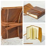 Personalized Leather Journal Engraved Bound Handmade Pocket Journal Mini Travel Copper Art Notebook 2 small