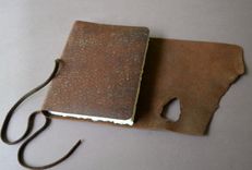 Distressed Leather Journal Pigskin Bound Adventure Outdoor Diary With Sleeve (397c) 4 small