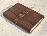Custom Order Leather Bound Journal Adventure Travel Diary Copper Art Notebook (170b) 2 small