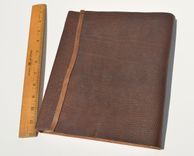 Large Bound Leather Planner Journal Handmade Notebook Copper Monogram (452c) 1 small