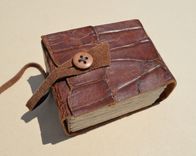 Handmade Bound Alligator Hide Book Sculpture Coffee Table Book (478) 1 small