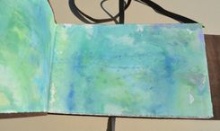 Leather Bound Sketchbook Watercolor Journal Personal Art Ledger Diary (597b) 1 small