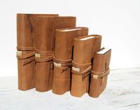 Custom Handmade Leather Bound Collection Set Western Adventure Art Poetry Notebook (187) 2 small