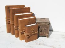 Custom Handmade Leather Bound Collection Set Western Adventure Art Poetry Notebook (187) 3 small