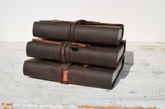 Handmade Leather Bound Set Journal Collection (209) 3 small