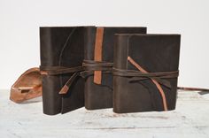 Handmade Leather Bound Set Journal Collection (209) 4 small