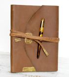 Handmade Leather Bound Travel Business Journal Diary Notebook 2 small