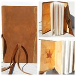 Leather Journal Custom Handmade Travel Diary Adventure Watercolor Art Notebook (092) 2 small