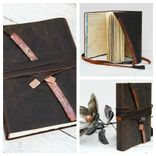 Leather Bound Handmade Journal Cane River Louisiana Creole Travel Diary Art Notebook  (119) 3 small
