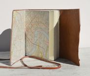 Leather Bound Handmade Travel Journal With Vintage Maps 1 small