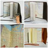 Leather Bound Handmade Travel Journal With Vintage Maps 5 small