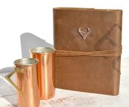 Leather Bound Journal Louisiana Made Cattle Brand Cowboy Travel Diary Silkscreen Art Notebook 1 small