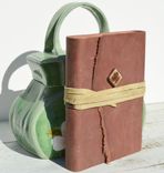 Leather Bound Journal Rose Travel Diary Handmade Silkscreen Brass Art Notebook 5 small