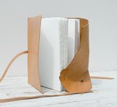 Handmade Leather Bound Travel Journal Tan Goatskin Legal Diary Watercolor Notebook 2 small