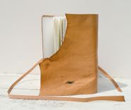 Handmade Leather Bound Travel Journal Tan Goatskin Legal Diary Watercolor Notebook 3 small