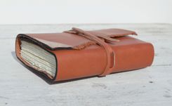 Handmade Leather Bound Journal Pressed Wild Rose Travel Diary Watercolor Art Notebook 1 small