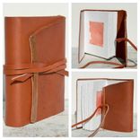 Handmade Red Leather Bound Journal Travel Diary Copper Watercolor Art Notebook 2 small