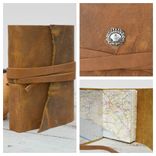 Handmade Leather Bound Outlaw Mexico Bandit Journal Travel Vintage Map Diary Poetry Art Notebook 3 small