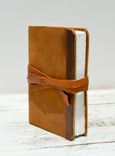 Leather Bound Handmade Journal Western Travel Diary Silkscreen Art Notebook 3 small