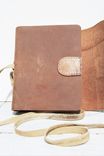Leather Bound Journal Handmade Travel Adventure Diary Silkscreen Art Notebook 1 small